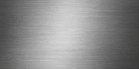 Brushed metallic texture pattern on a gray steel surface or silver aluminum plate