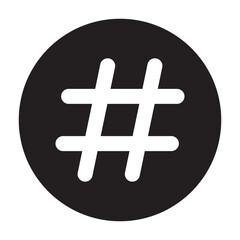 Glyph Icon – Solid Hashtag Tag