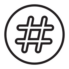 Line Icon – Hashtag Tag Symbol