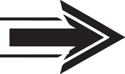 A sleek modern dark gray arrow symbol with sharp edges and a glossy finish pointing to the right isolated on white background.