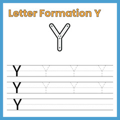 Inside Capital Letter Y Information Worksheet – Alphabet Tracing Activity