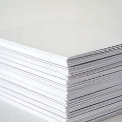 Close up of a stack of white paper sheets for printing or writing