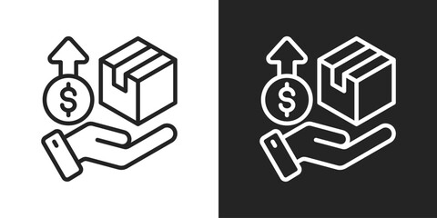 Upselling Icon In Black And White Line Style