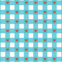 Cute Pastel Plaid and Checkered Pattern Set with Decorative Elements