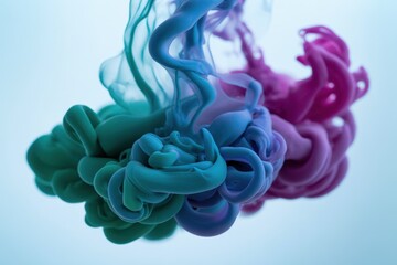 Vibrant ink clouds swirling in water abstract image