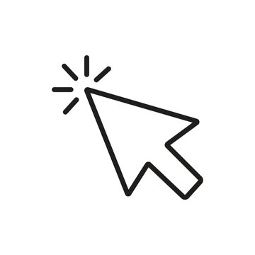 Cursor icon with a click effect isolated on white background