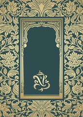 Ganesha, wedding card, royal Rajasthan, India	