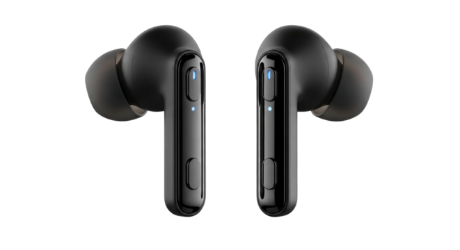 Black wireless bluetooth headset for mobile communication