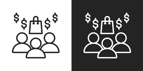 Customer Icon In Black And White Line Style