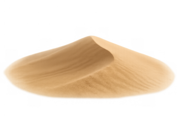 Sand dune isolated on transparent background illustrating desert landscapes, arid climates, and environmental elements