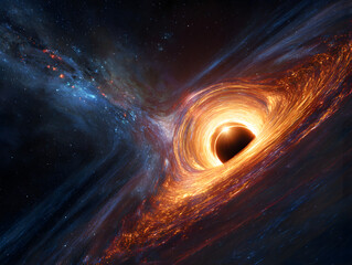 Abyssal vortex a black holes gravitational pull warps the fabric of space