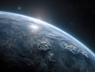 Magnificent earth from space, showcasing the planets atmosphere and surface