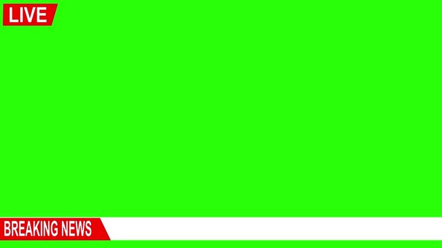 Breaking News - Lower third live breaking news green screen and seamless looping. Green Screen for footage. Modern news concept backdrop