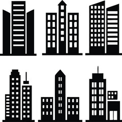 Minimal Black Real Estate Line Icons Set