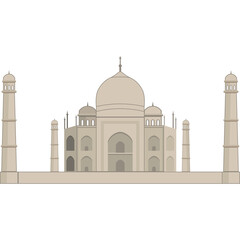 Pixelated Representation Of The Taj Mahal Monument In India Featuring A Central Dome And Four Minarets Against A White Background