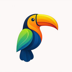 Obraz premium Vector Logo Illustration Toucan Gradient Colorful Style.
