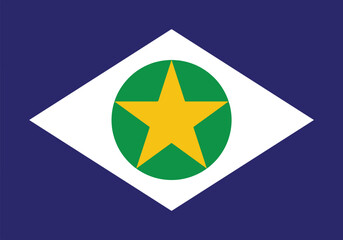 Official flag of Brazilian state Mato Grosso Vector illustration
