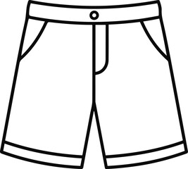 Men Casual Shorts Line Icon - Summer Clothing Vector Symbol