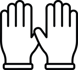Rubber Gloves Line Icon - Protective Hand Hygiene Vector Symbol