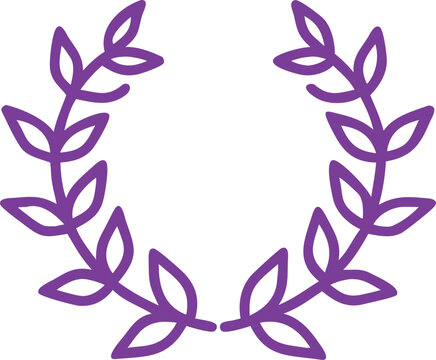 Vector art of an purple award laurel wreath.