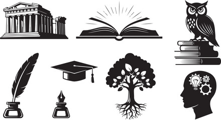 set of books and trees
