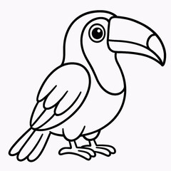 Obraz premium Toucan Bird Isolated Coloring Pages for Kids