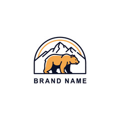 Bear and Mountain Logo - A Symbol of Wilderness and Adventure.