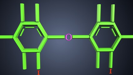 triiodothyronine formula anatomy. 3d illustrations