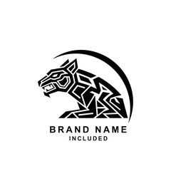 Geometric Panther Logo - A Striking Emblem of Strength and Precision.