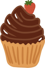 chocolate cake with strawberry