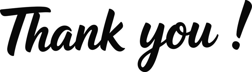 Thank You Calligraphy Handwritten Vector Illustration with Elegant Script