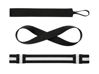 Three black straps on a black background transparent background cutout png