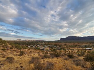 Superstition Mountains from Afar, View from Apache Junction 