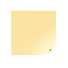 Fototapeta premium Yellow Sticky Note with Curled Corner Isolated on White