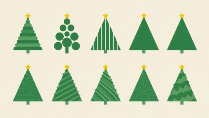 Creative Christmas Tree Icon Collection