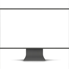 Minimal Website Mockup on Realistic Monitor, Flat Screen Layout, 4K Transparent Background