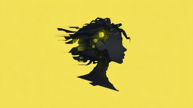 Woman's head with digital effects