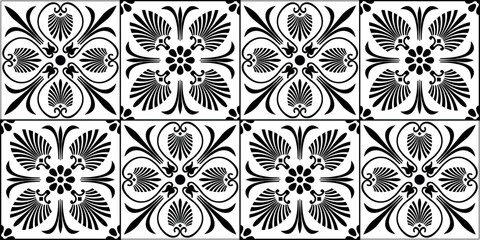 Vector seamless classic greek ornament border. Greek floral meander, palmette. Endless European pattern border. Border Ancient Greece, Roman Empire. For textile, engraving, embroidery, porcelain. EPS