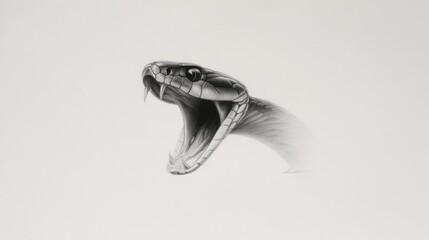 Fototapeta premium Open snake mouth drawing