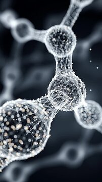 3D render of collagen peptide strands glowing in white light representing youthful skin and flexible joints