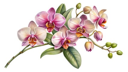 Exotic phalaenopsis orchid flowers branch elegant