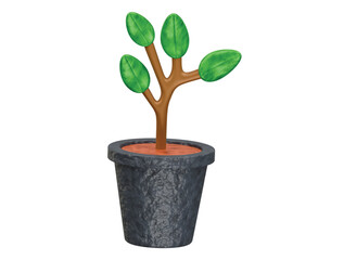 rubber plant icon 3d illustration render