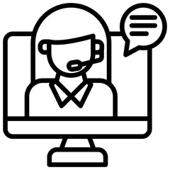 Virtual Assistant Icon Element For Design