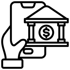 Online Banking Icon Element For Design