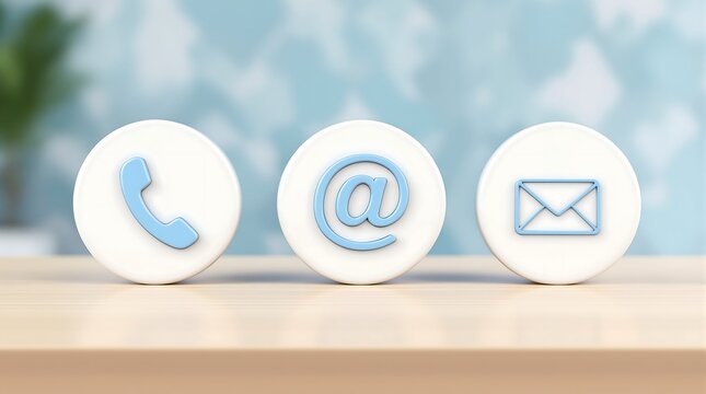 Contact us icons phone email mail symbols for customer service support and business communication methods