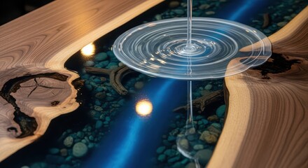 Stunning river table with epoxy resin and natural wood design