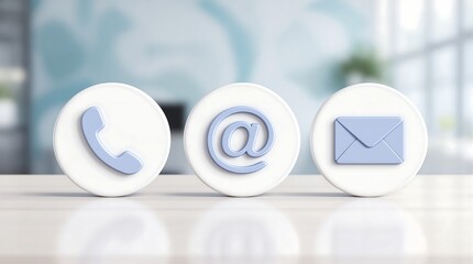Contact us icons phone email and message support customer service communication options for business help