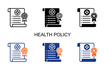 Health Policy Icon Multi Style Vector Illustration