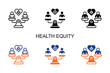 Health Equity Icon Multi Style Vector Illustration