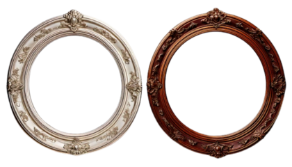 Wall Mirror Collection – Circular and Square-Edged Variations, isolated on transparent background